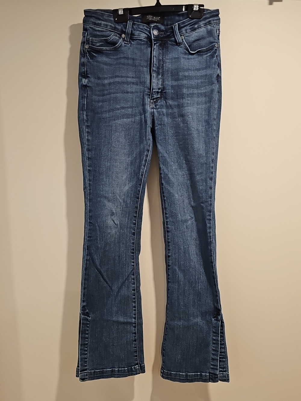 Judy Blue Dark Blue Flare Jeans With Split At Ankles Size 9/29